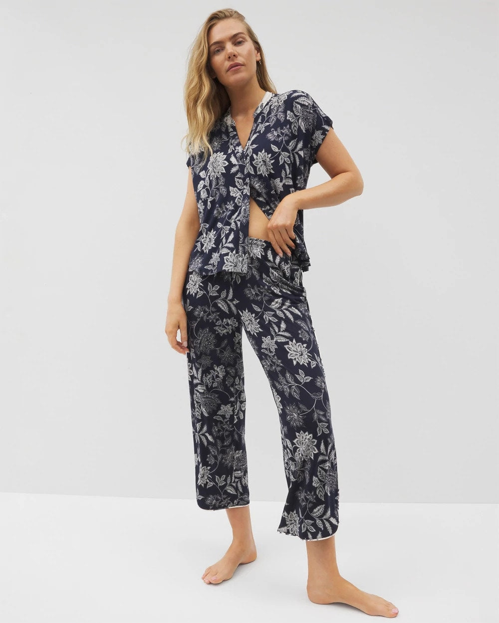 Piped Crop Pajama Pants - Soma