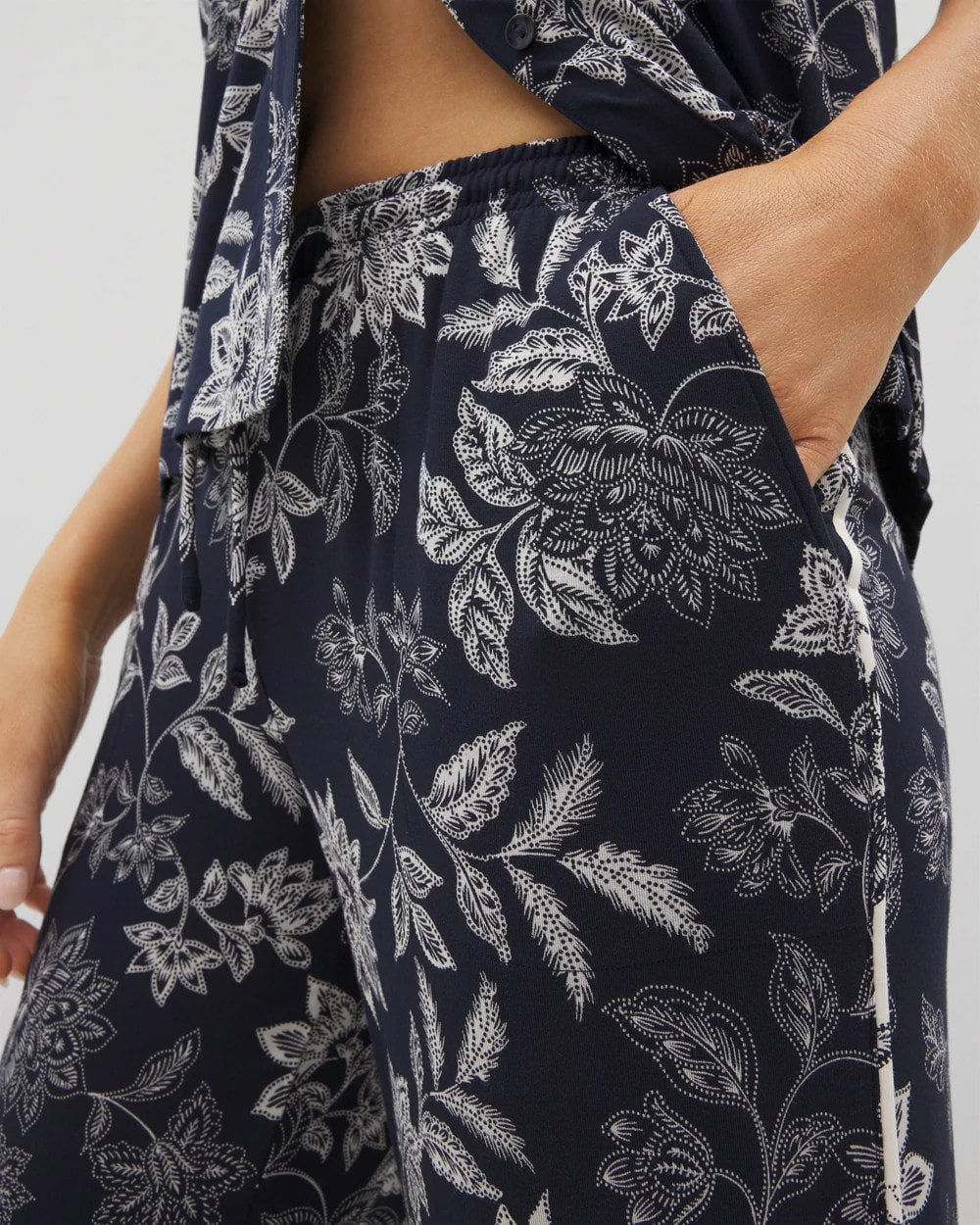Piped Crop Pajama Pants - Soma