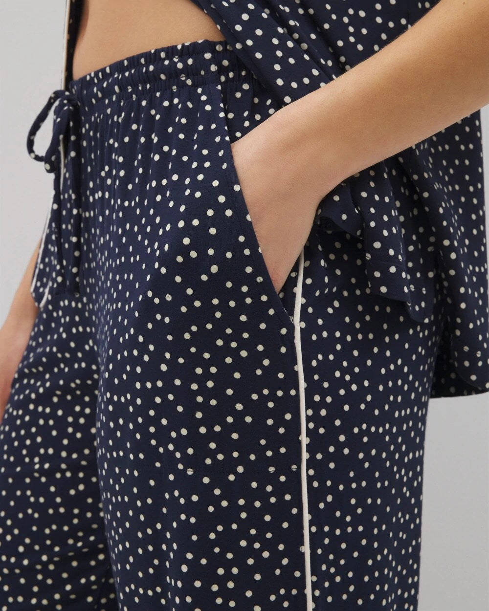 Piped Crop Pajama Pants - Soma