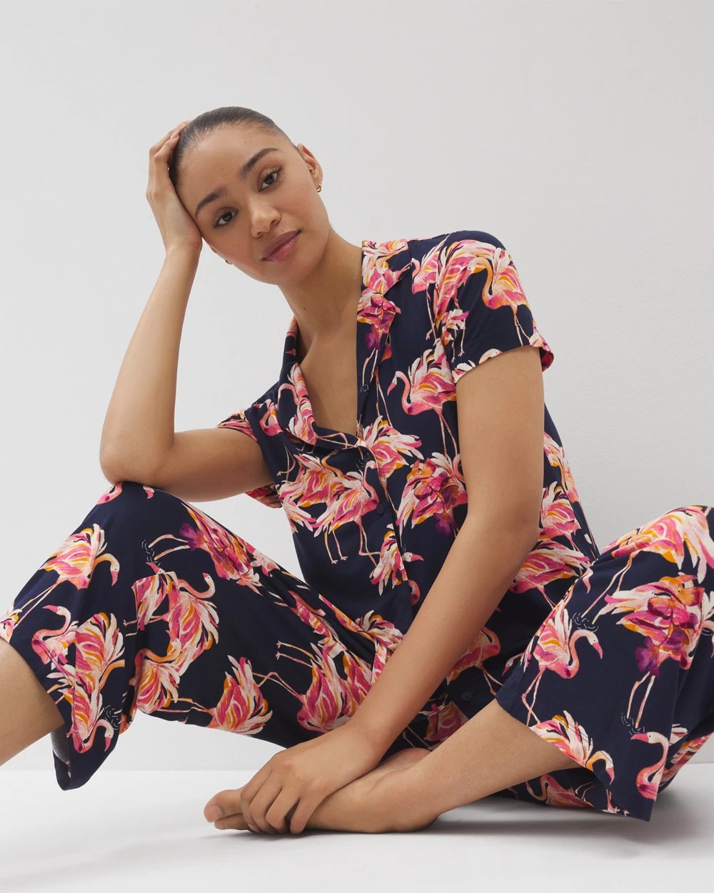 Short Sleeve Notch Collar Pajama Top - Soma