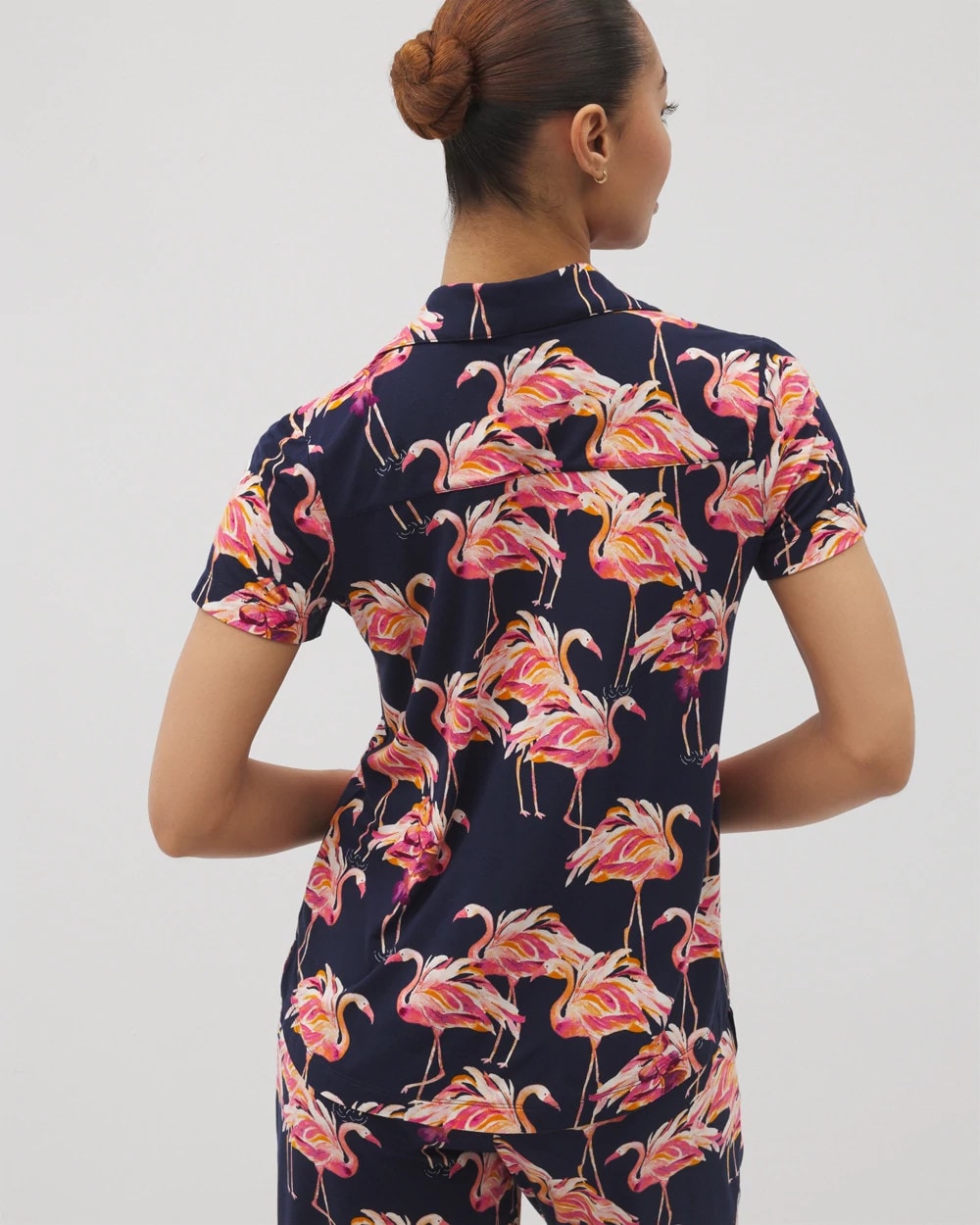 Short Sleeve Notch Collar Pajama Top - Soma