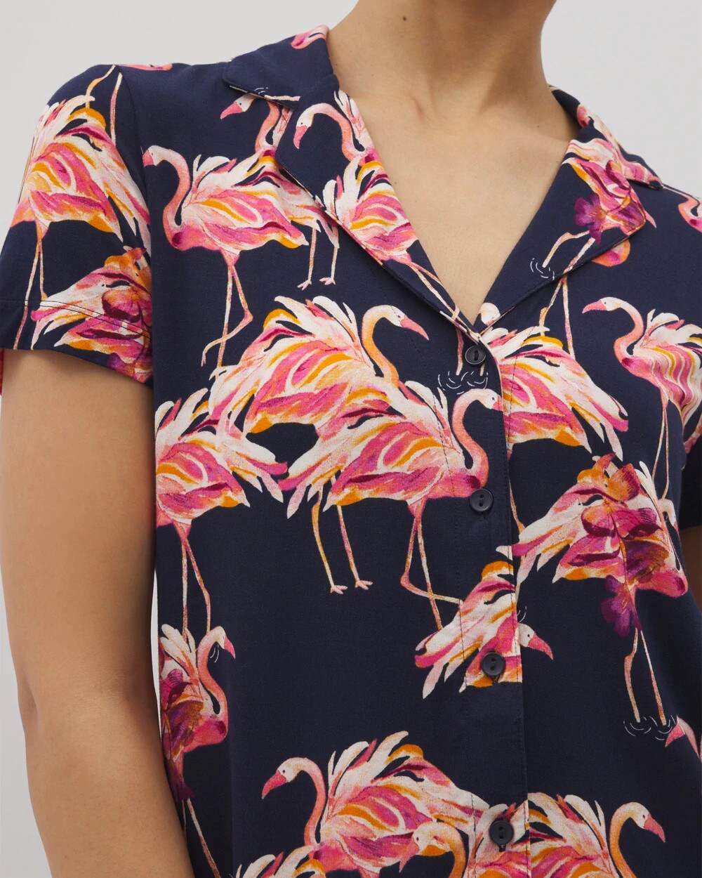 Short Sleeve Notch Collar Pajama Top - Soma
