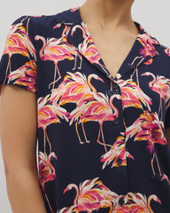 Short Sleeve Notch Collar Pajama Top - Soma