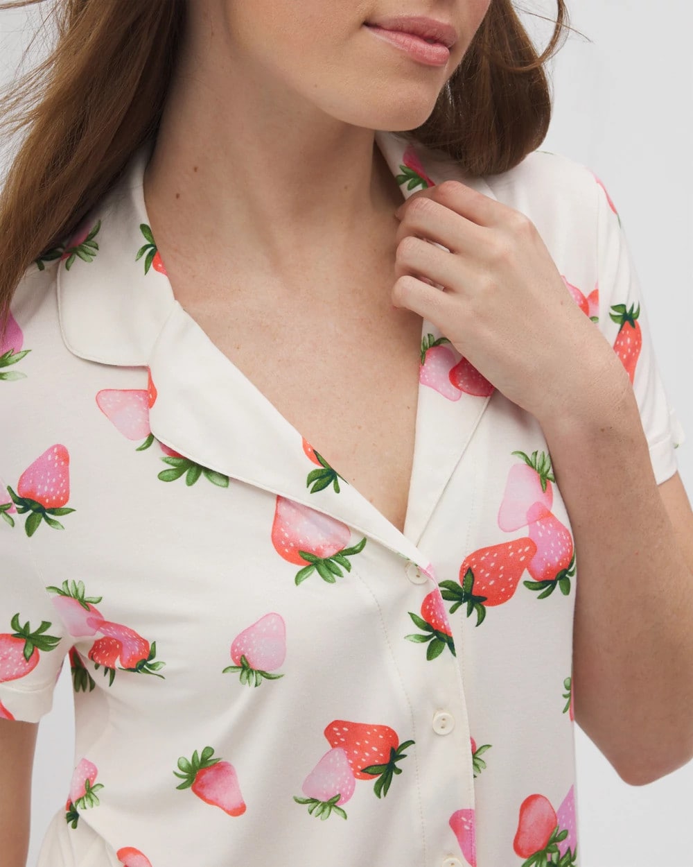 Short Sleeve Notch Collar Pajama Top - Soma