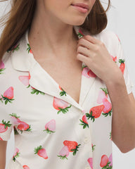 Short Sleeve Notch Collar Pajama Top - Soma