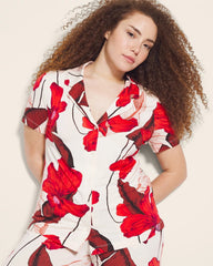 Short Sleeve Notch Collar Pajama Top - Soma
