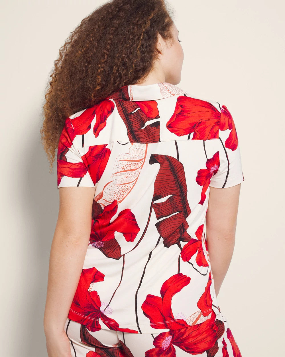 Short Sleeve Notch Collar Pajama Top - Soma