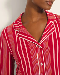 Long-Sleeve Printed Notch Collar Pajama Top - Soma
