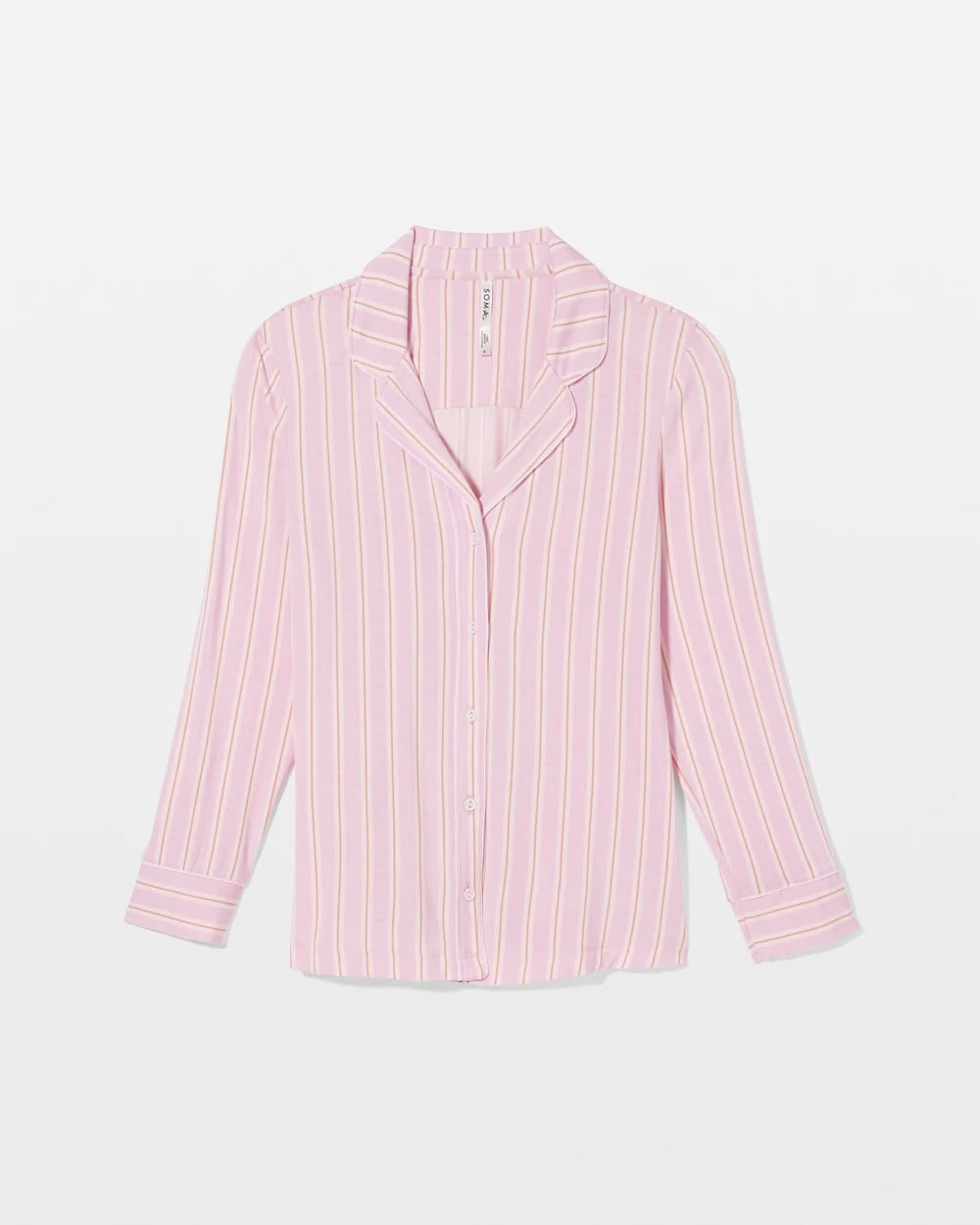 Long-Sleeve Printed Notch Collar Pajama Top - Soma