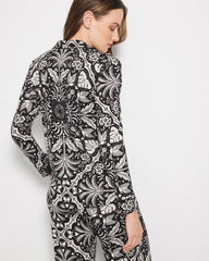 Long-Sleeve Printed Notch Collar Pajama Top - Soma