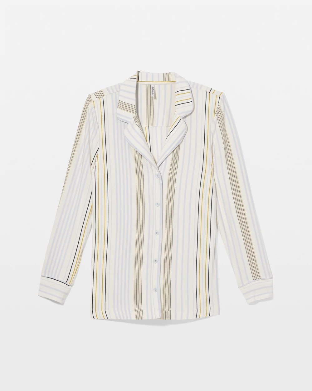 Long-Sleeve Printed Notch Collar Pajama Top - Soma
