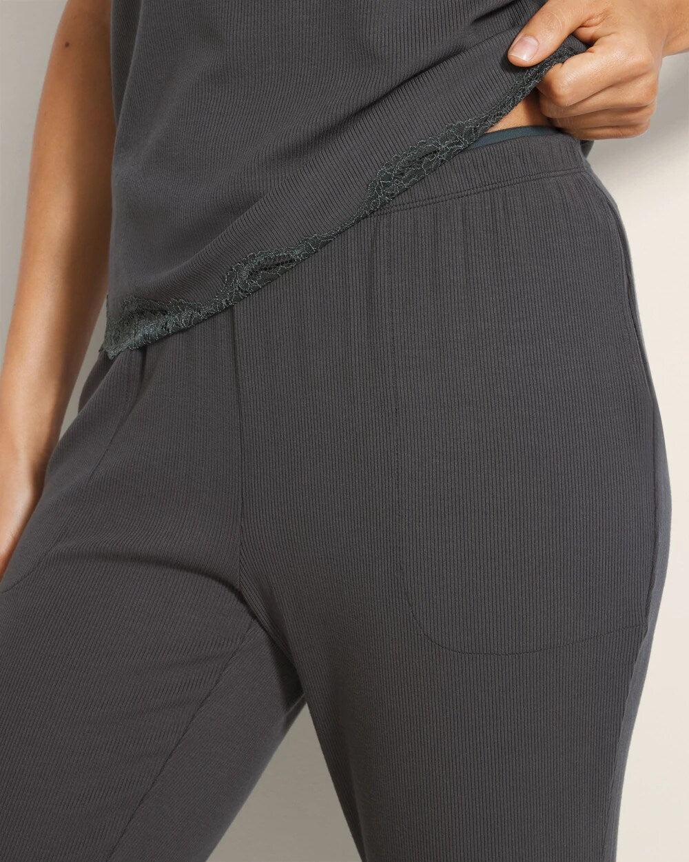 Rib Ankle Pajama Pants - Soma