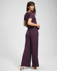 Lightweight Rib Knit Wide Leg Pajama Pants - Soma