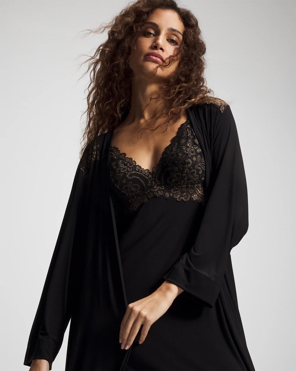 Long Robe with Lace - Soma