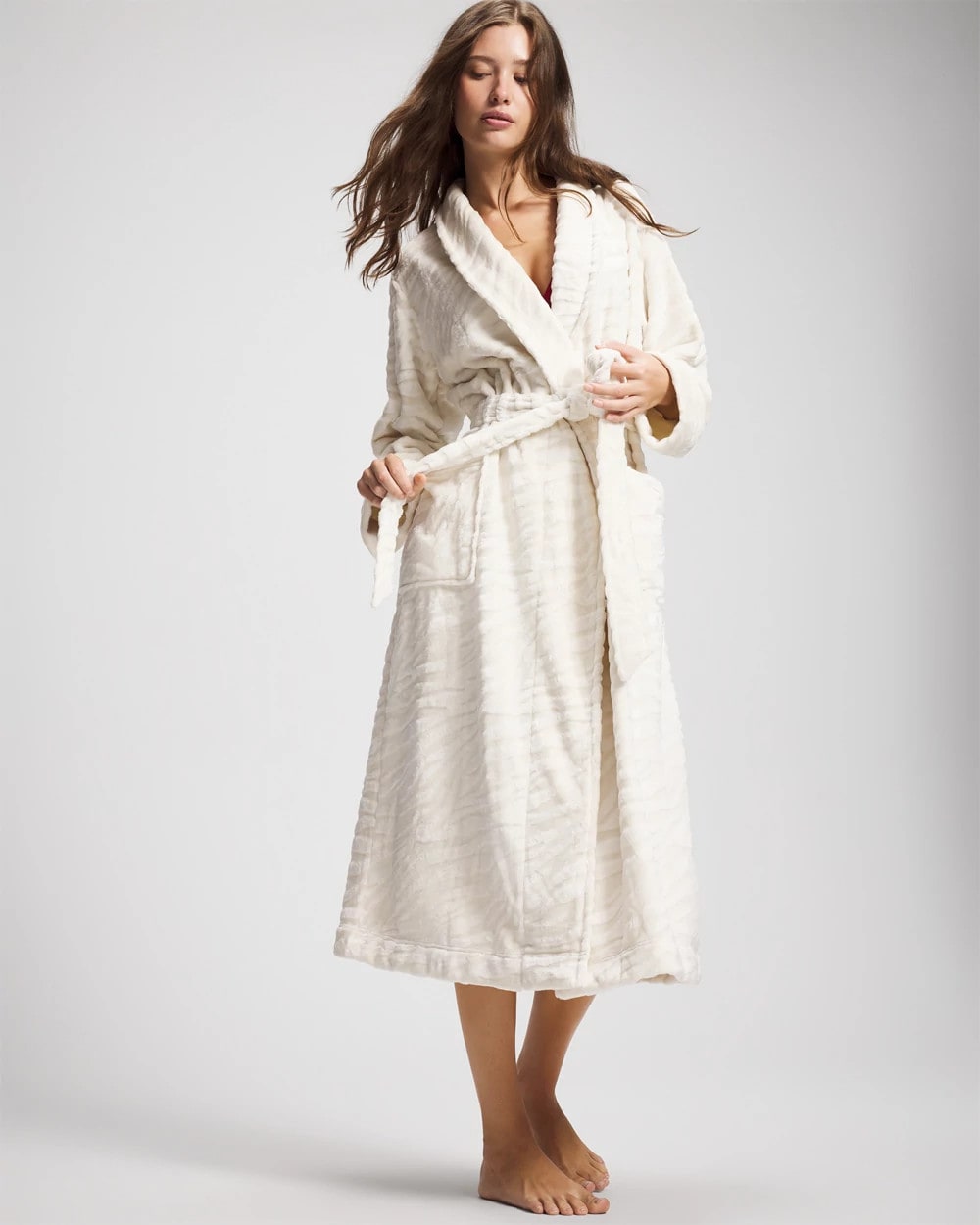 Textured Plush Long Robe - Soma