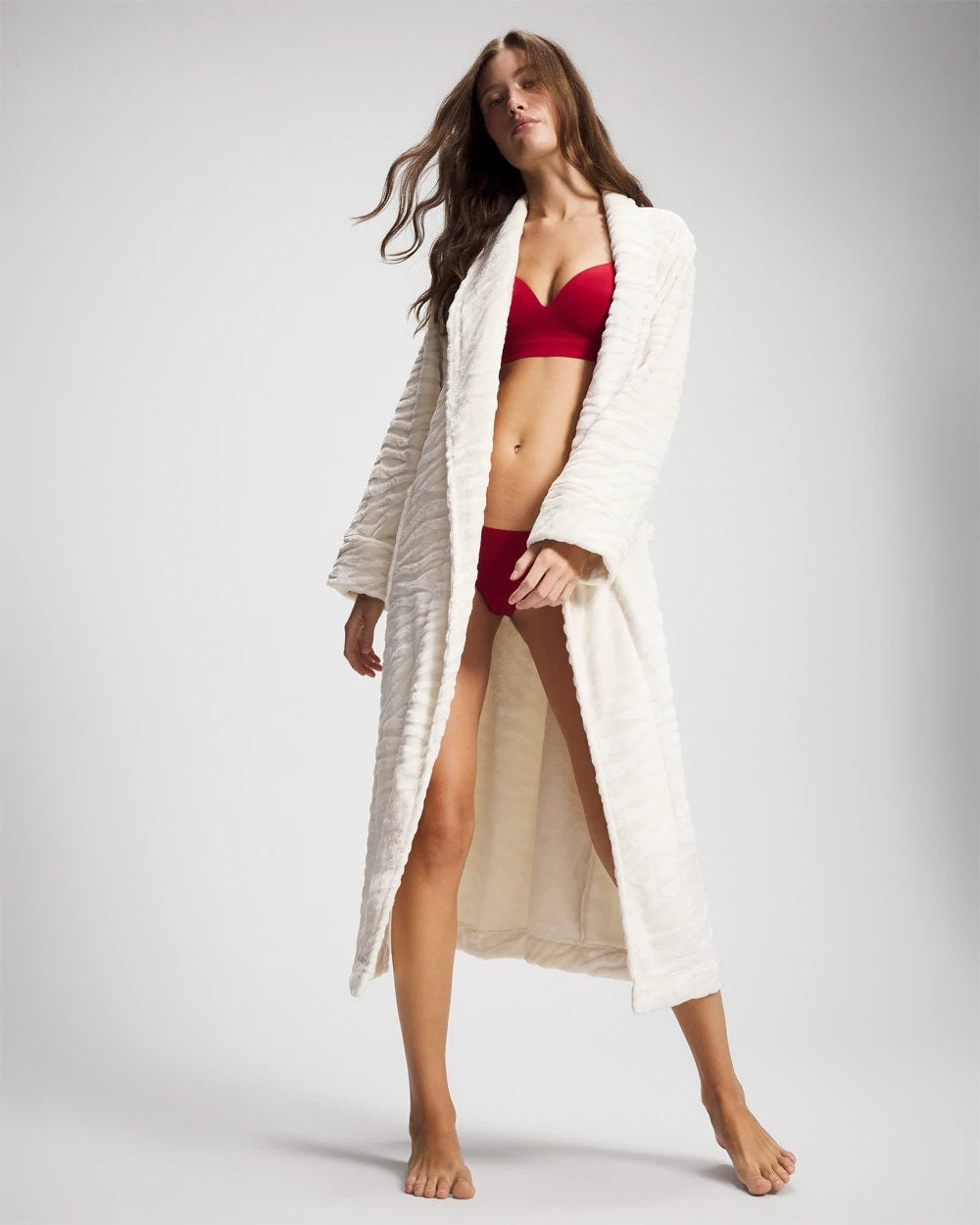 Textured Plush Long Robe - Soma