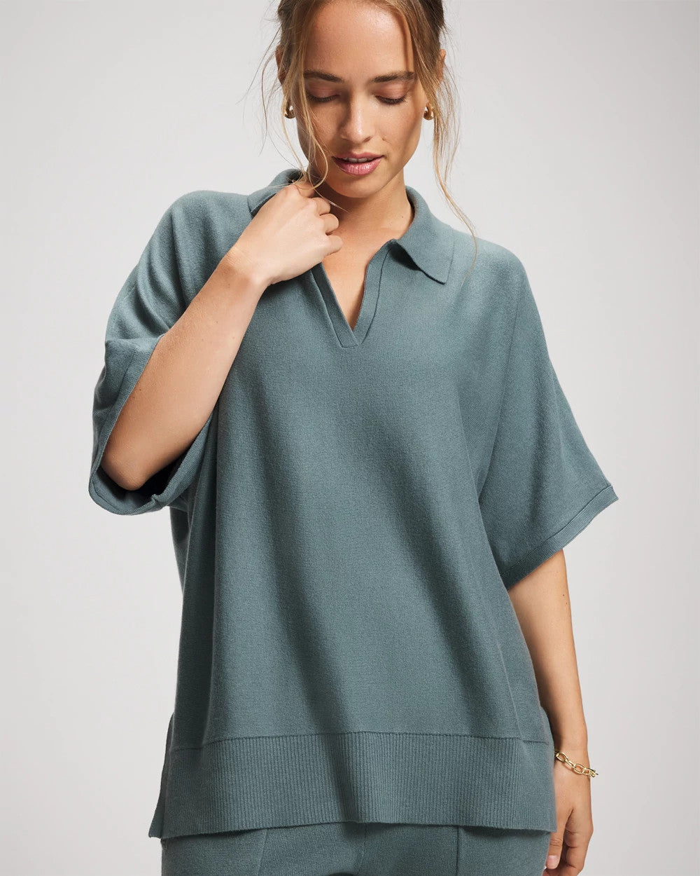 Premier Knit Sweater Collared Top - Soma