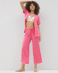 Solid Piped Crop Pajama Pant - Soma