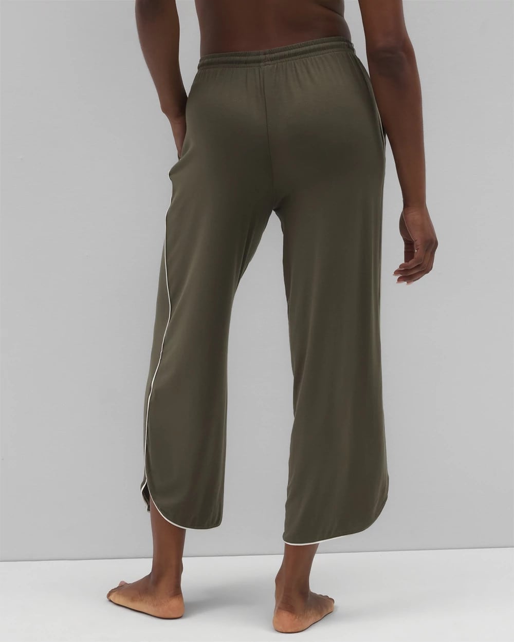 Solid Piped Crop Pajama Pant - Soma