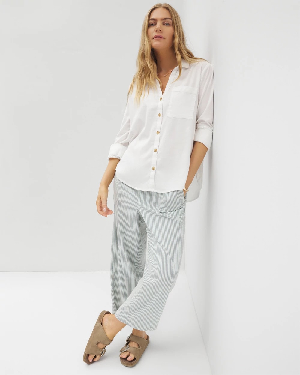 Beach Cotton Long Sleeve Button-Up - Soma