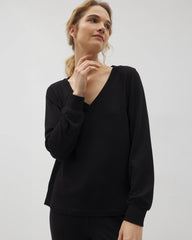 Long-Sleeve V-Neck Pajama Top - Soma