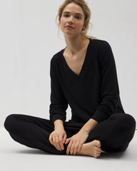 Long-Sleeve V-Neck Pajama Top - Soma