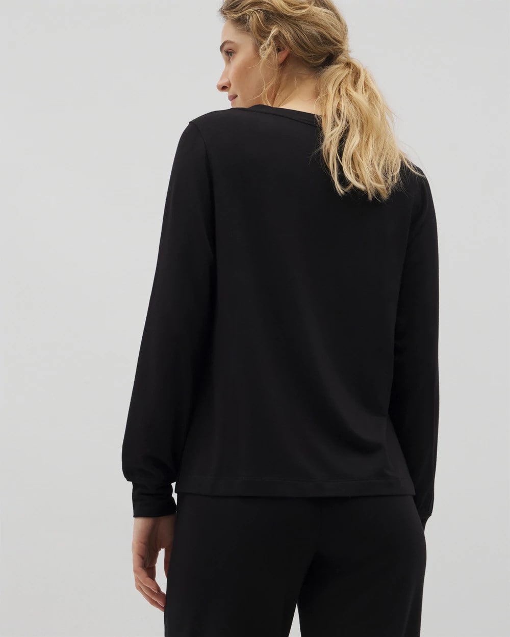 Long-Sleeve V-Neck Pajama Top - Soma