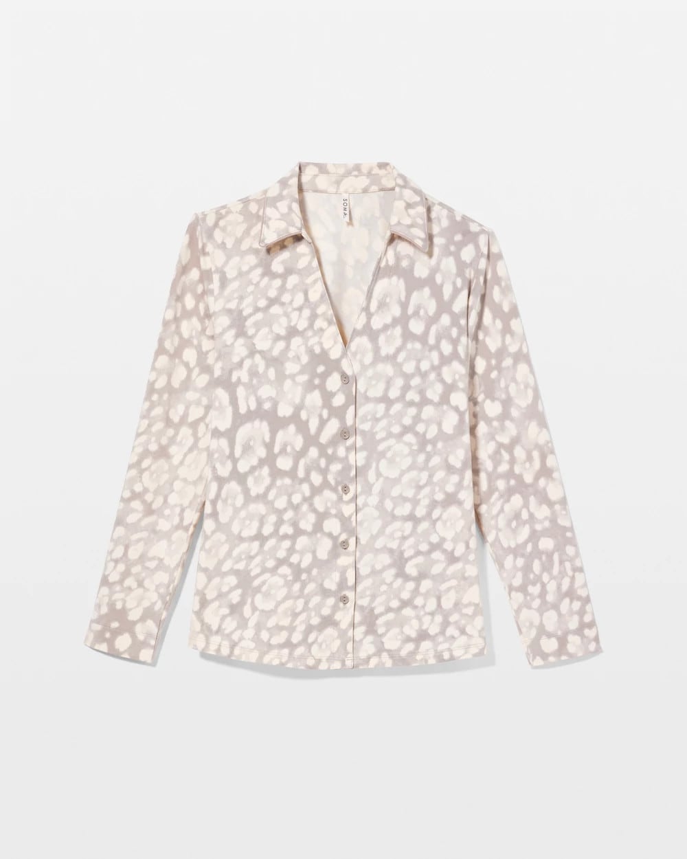 Long-Sleeve Notch Collar Pajama Top - Soma