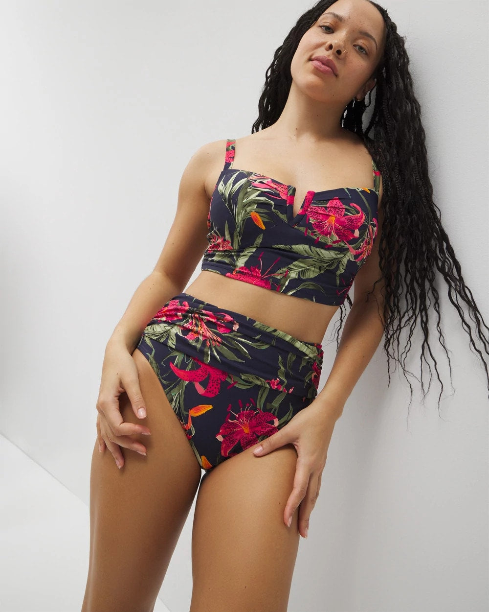 Soma Swim Ruched High-Waist Bikini Bottom - Soma