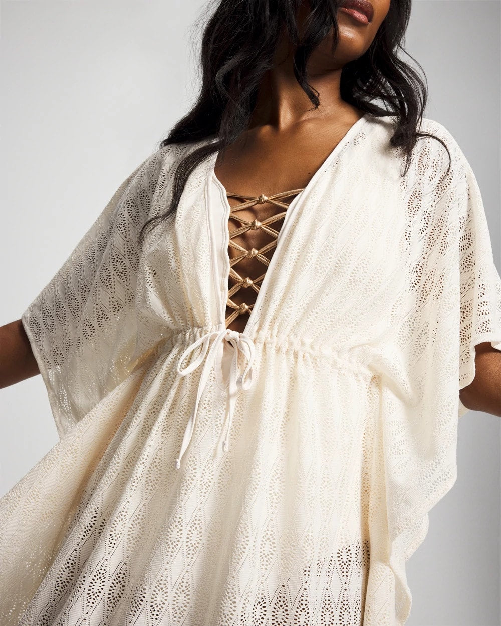 Sunkissed Crochet Chiffon Caftan - Soma