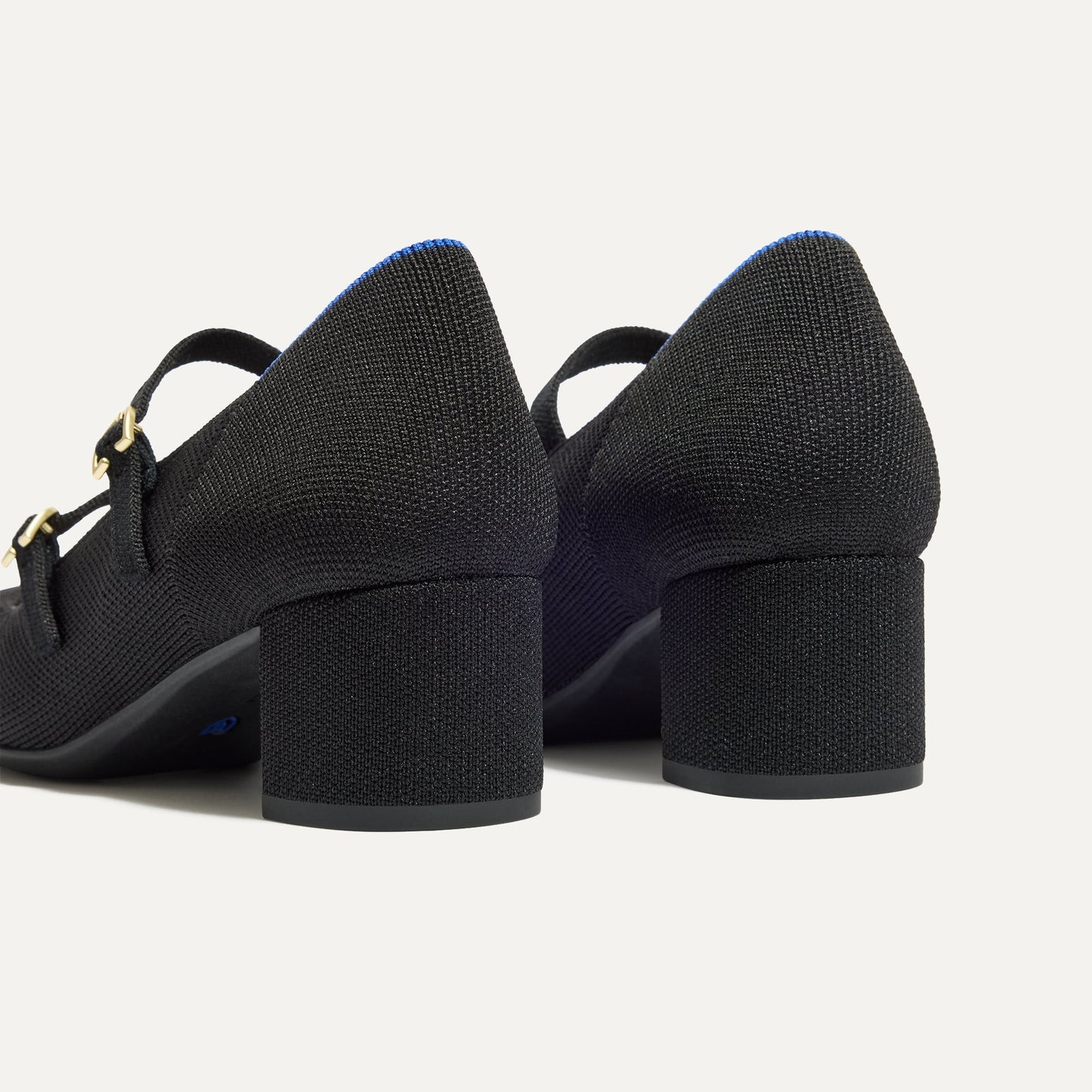 Rothys The Double Buckle Mary Jane Heel in Black