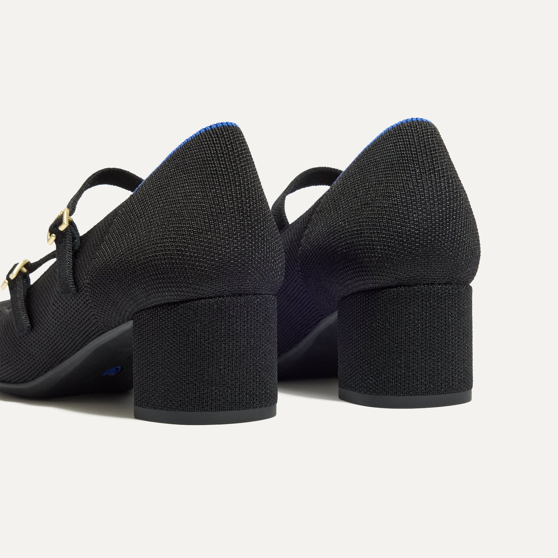 Rothys The Double Buckle Mary Jane Heel in Black