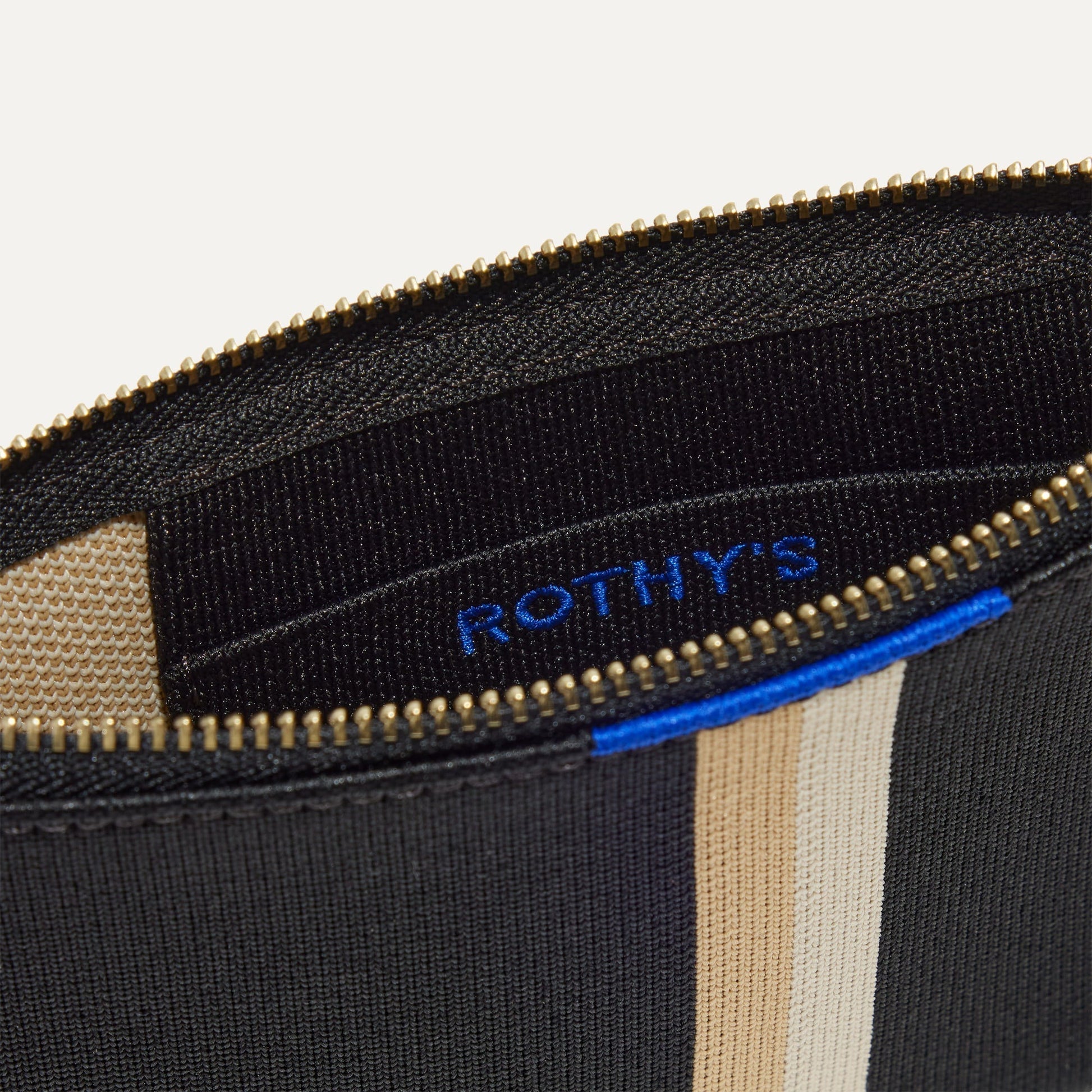 Rothys Wallet Wristlet in Black Portobello Stripe