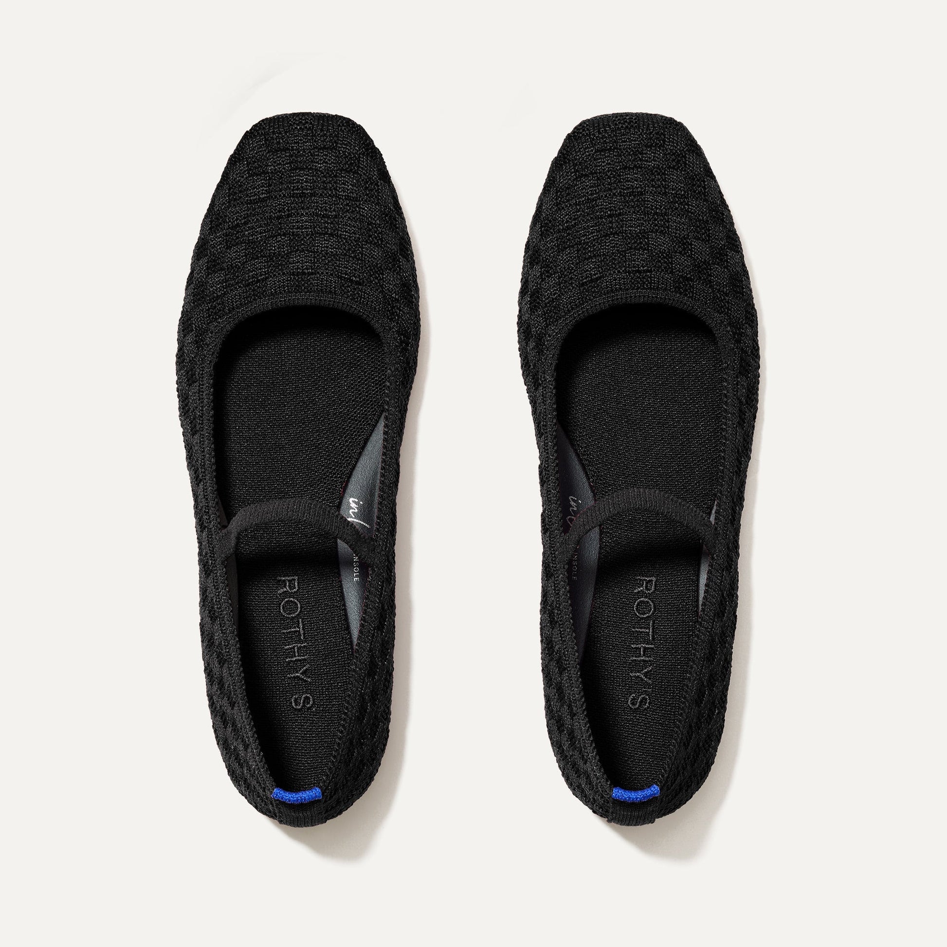 Rothys The Max Square Mary Jane in Black Sand