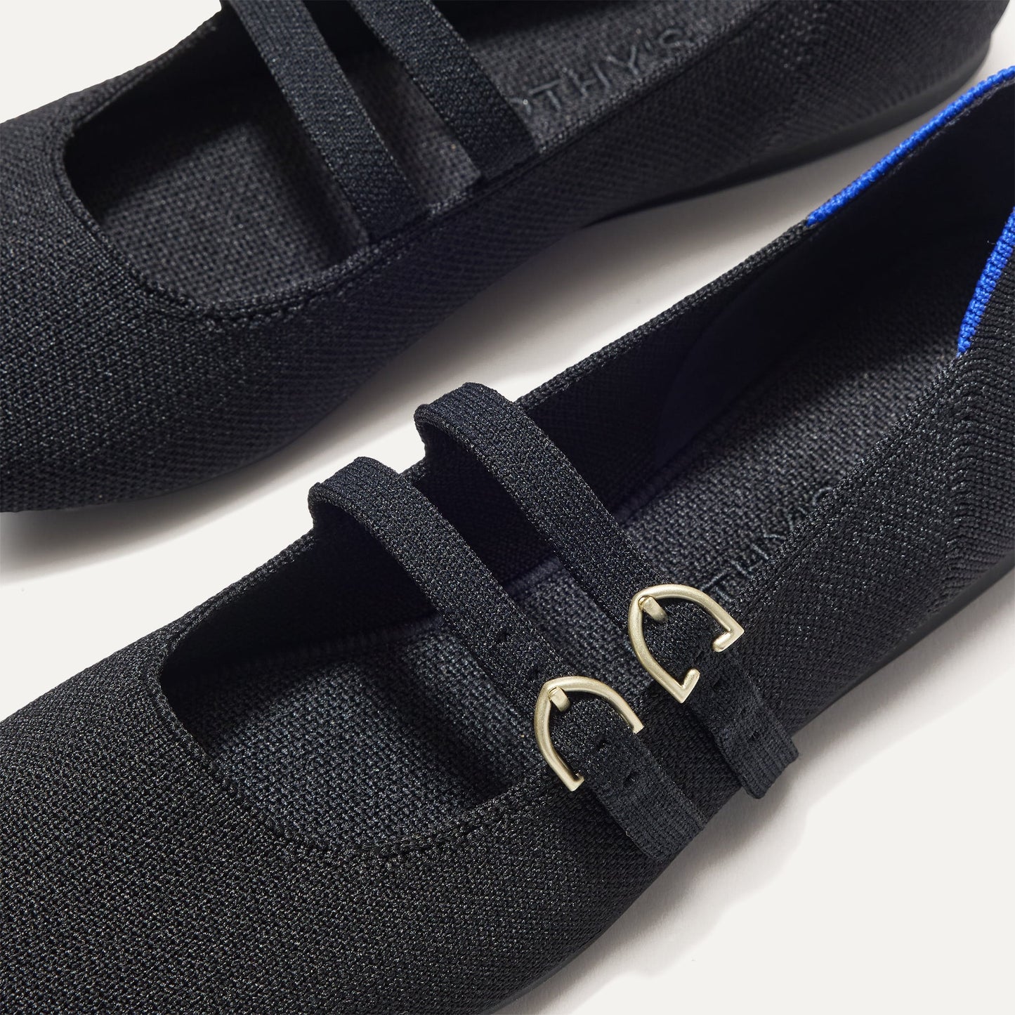 Rothys The Double Buckle Mary Jane in Black