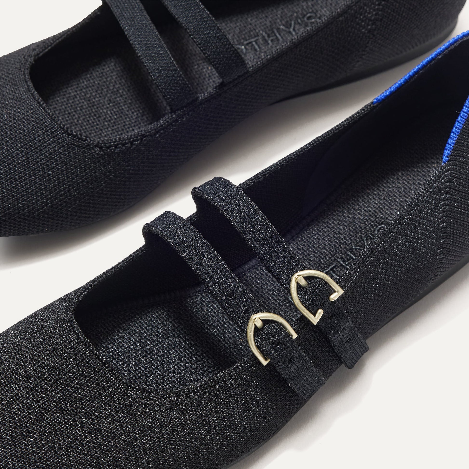 Rothys The Double Buckle Mary Jane in Black