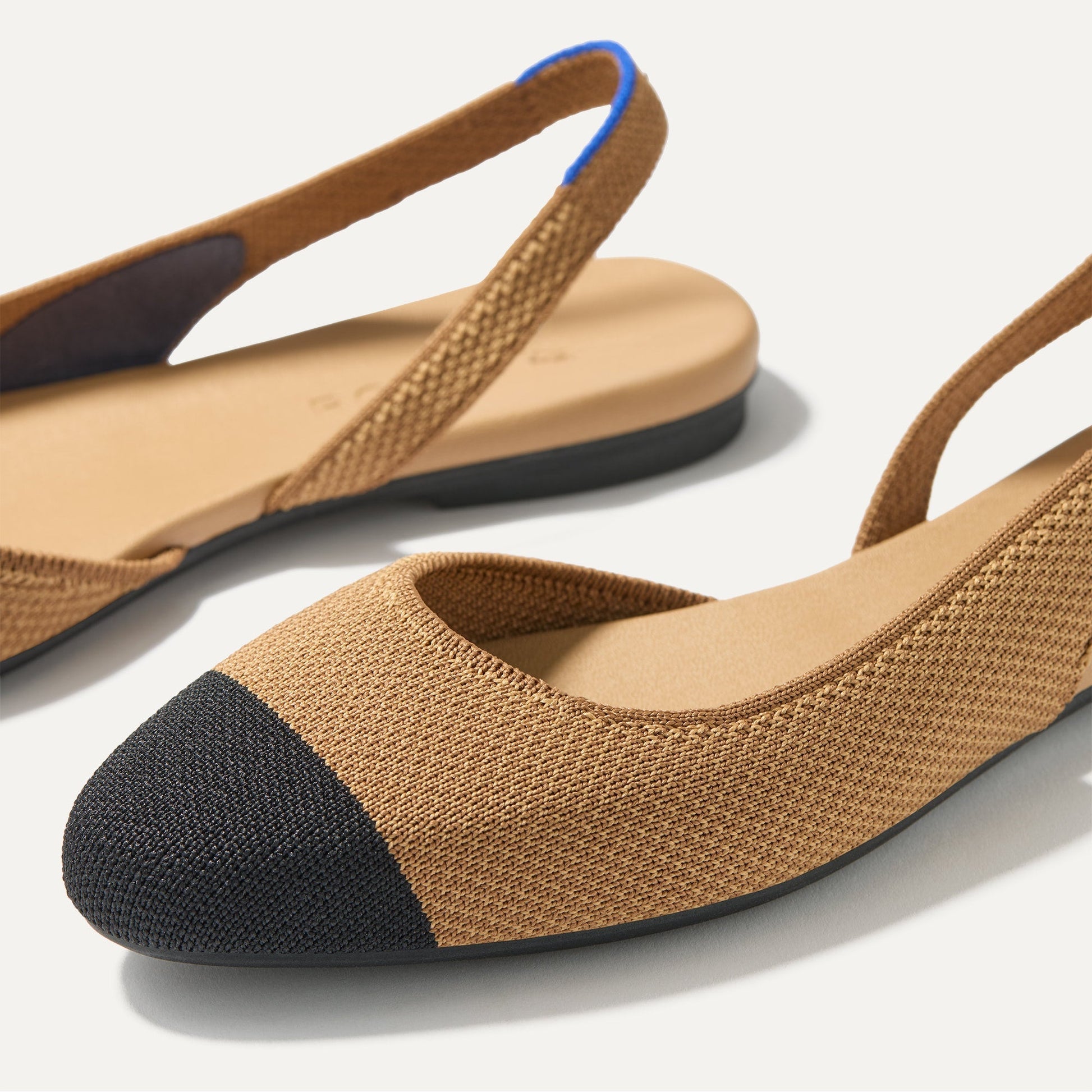 Rothys The Almond Slingback in Tawny Captoe