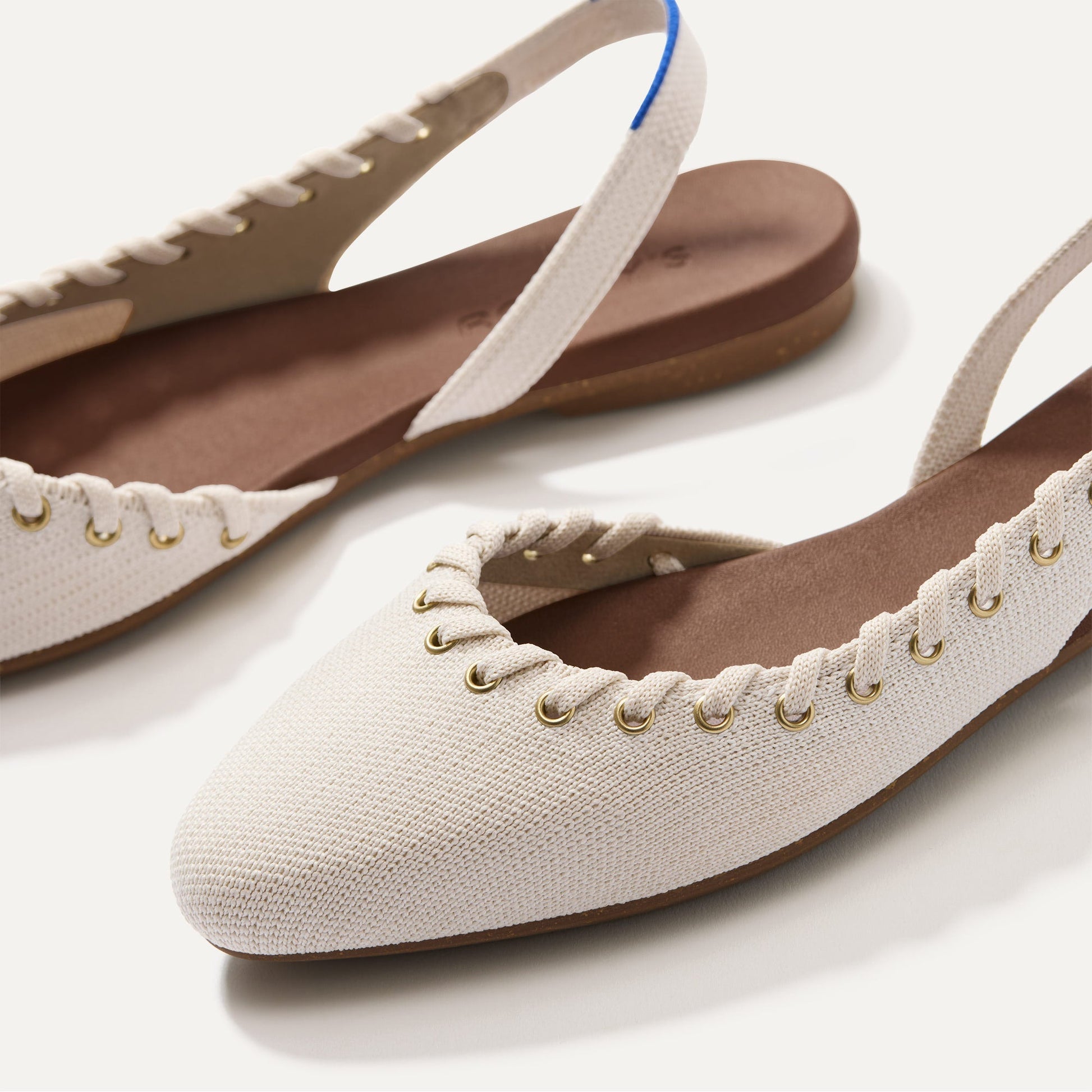 Rothys The Almond Slingback in Eyelet Ivory