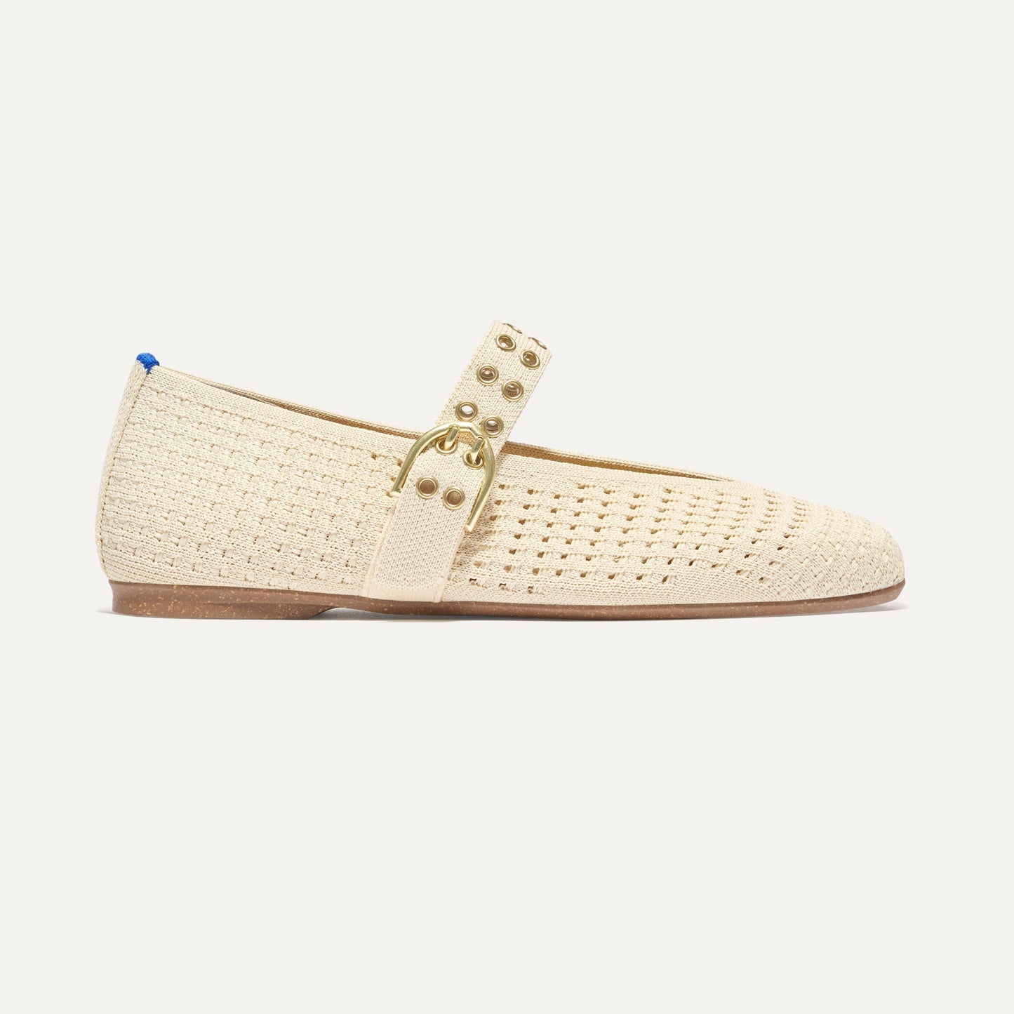 Rothys The Max Buckle Mary Jane in Off White Mesh