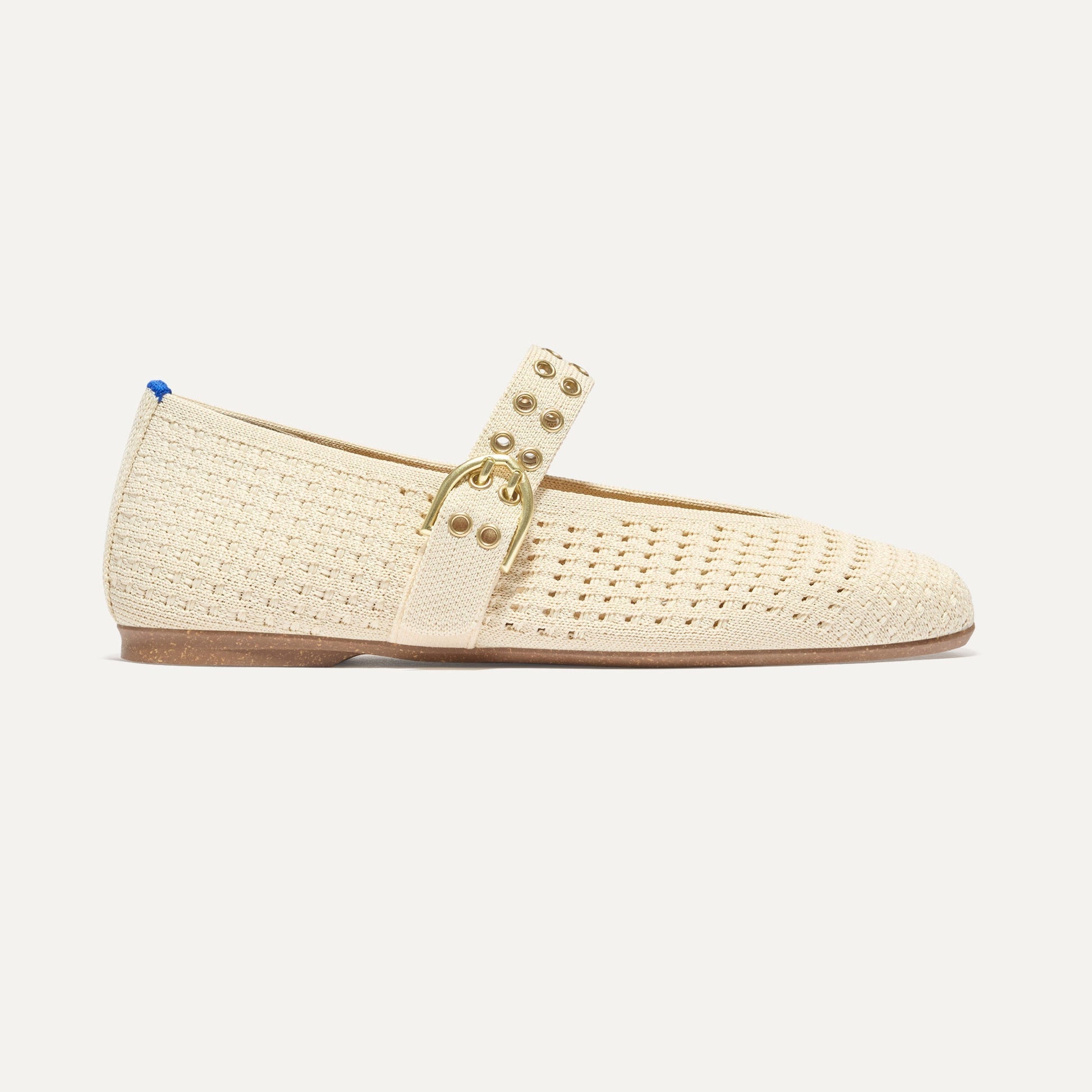 Rothys The Max Buckle Mary Jane in Off White Mesh