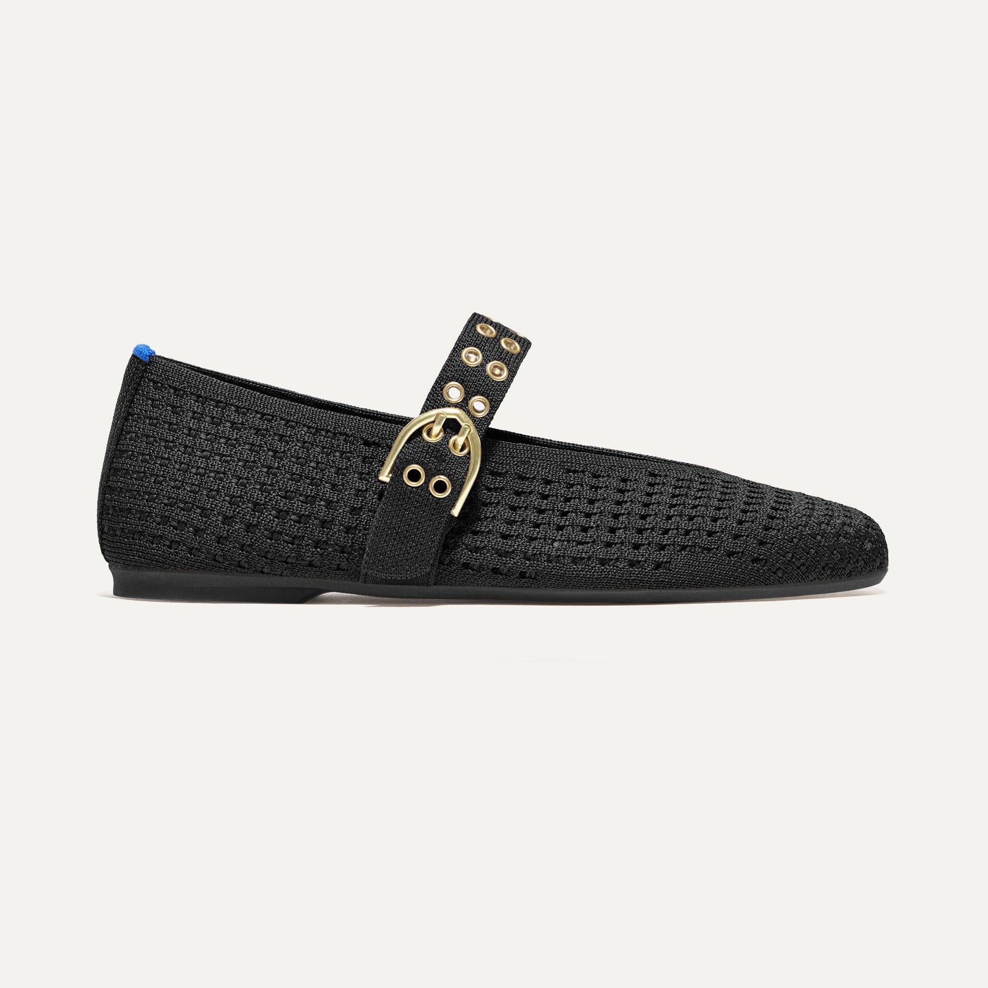 Rothys The Max Buckle Mary Jane in Black Mesh
