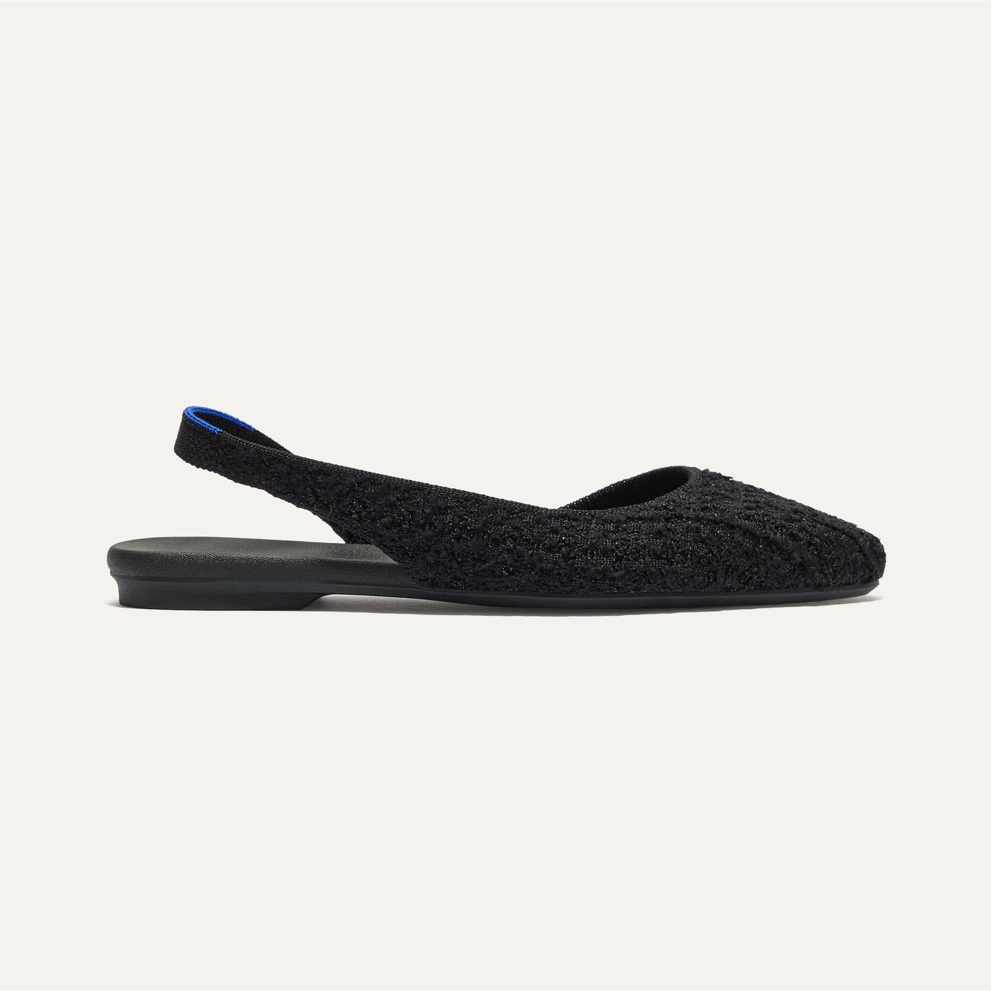 Rothys The Almond Slingback in Black Bouclé