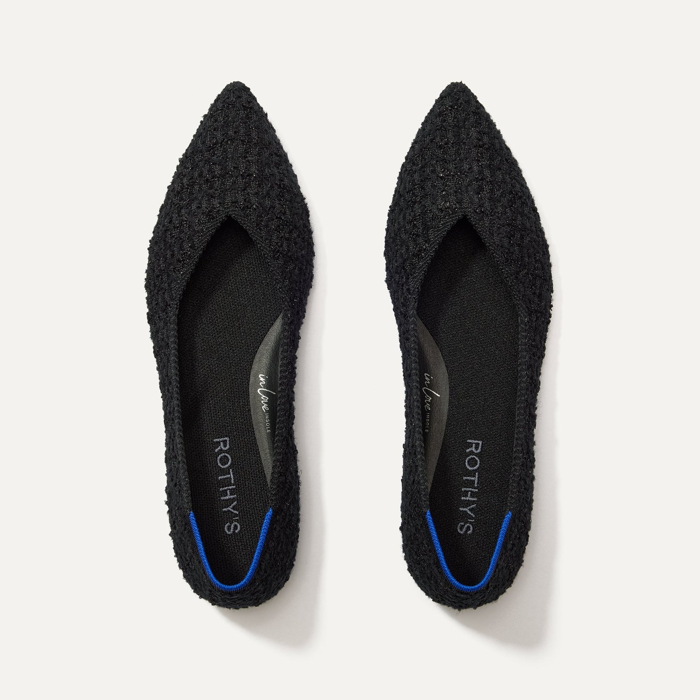 Rothys The Point II in Black Bouclé