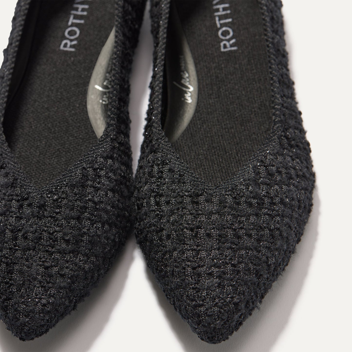 Rothys The Point II in Black Bouclé