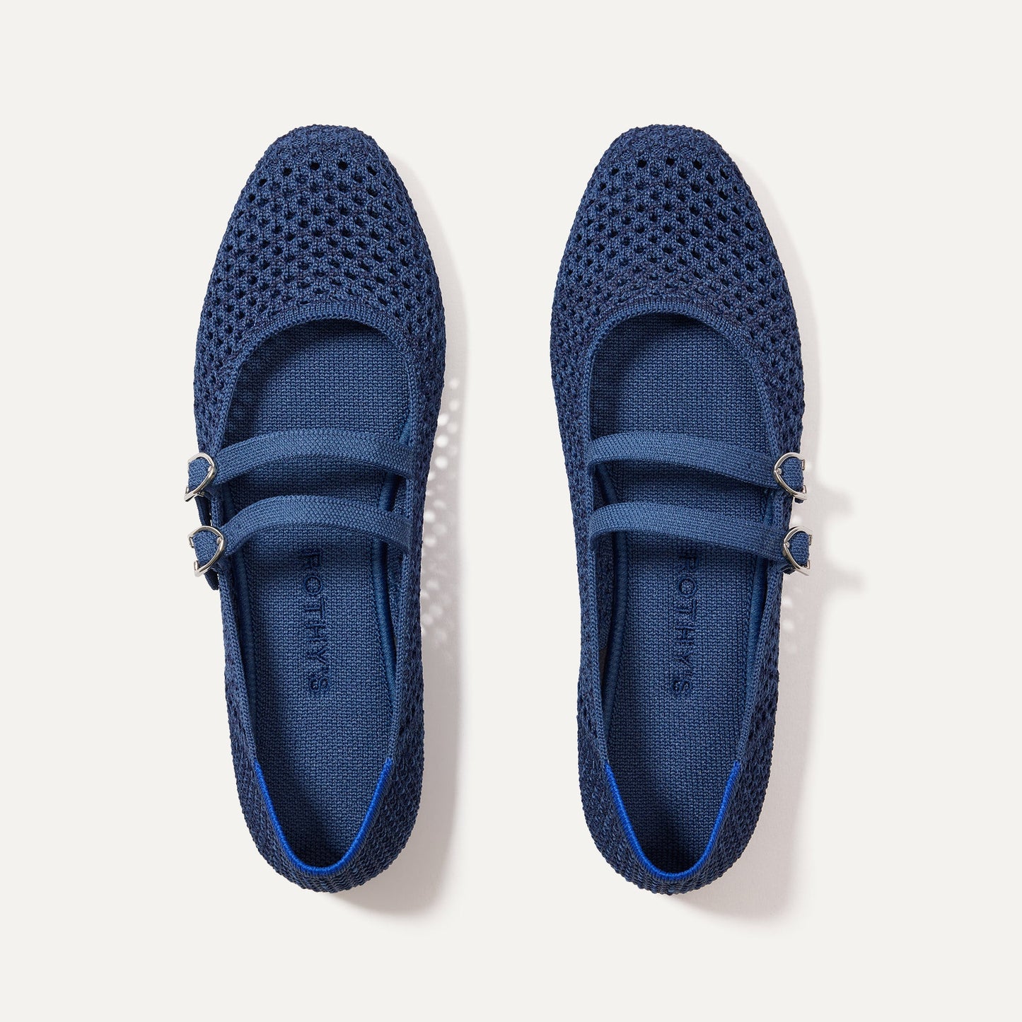 Rothys The Double Buckle Mary Jane in Blue Mesh