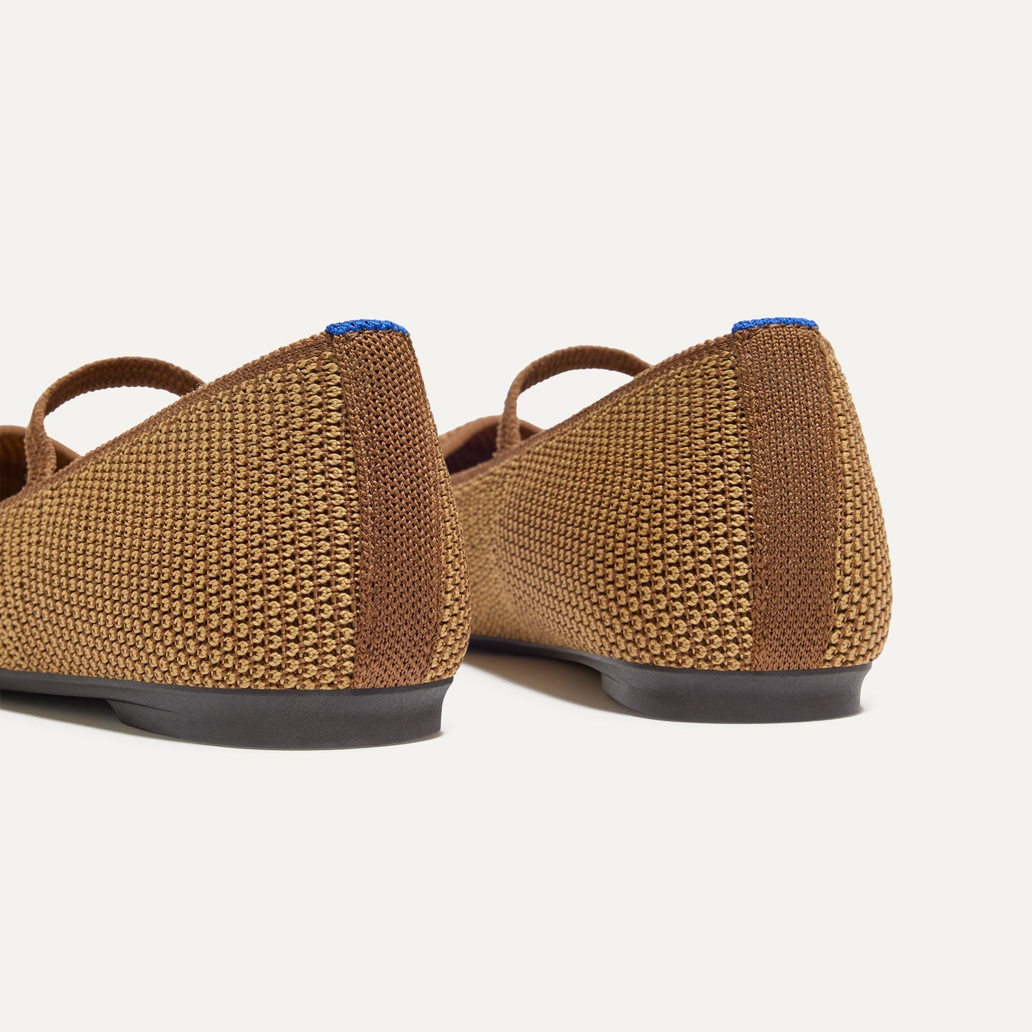 Rothys The Max Square Mary Jane in Wheat Raffia Knit