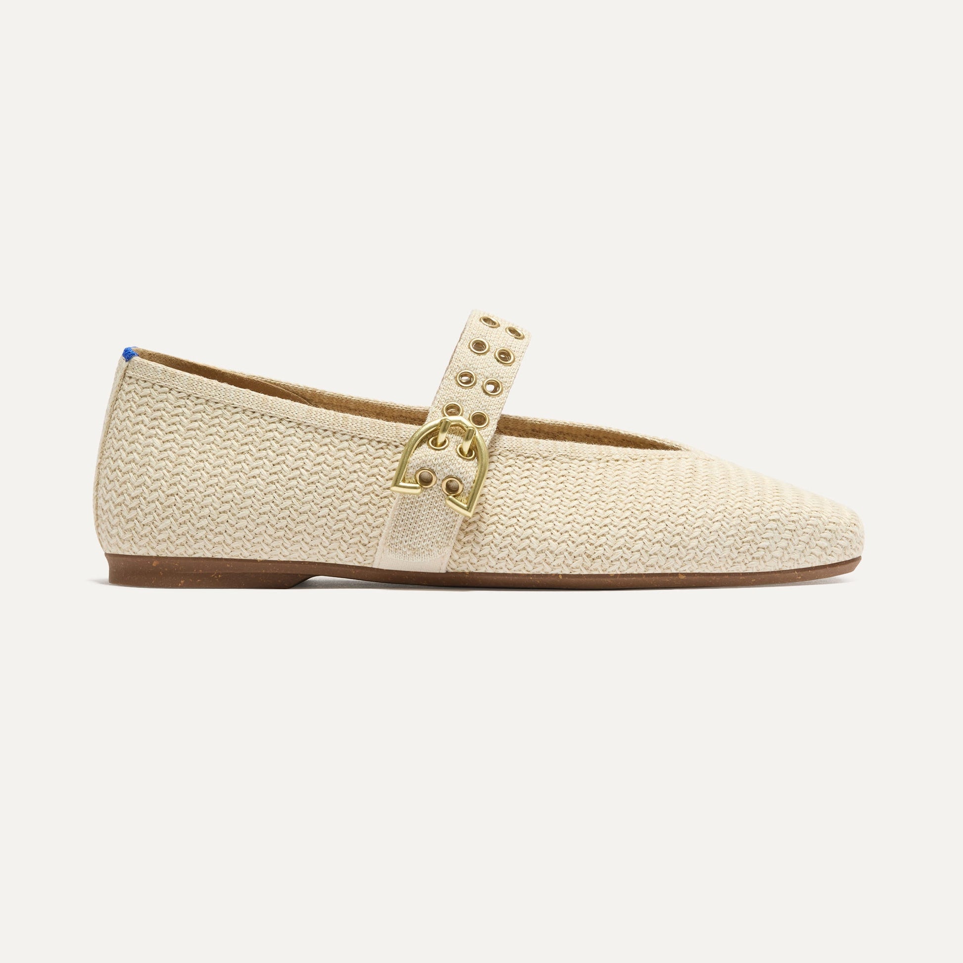 Rothys The Max Buckle Mary Jane in Cream Woven