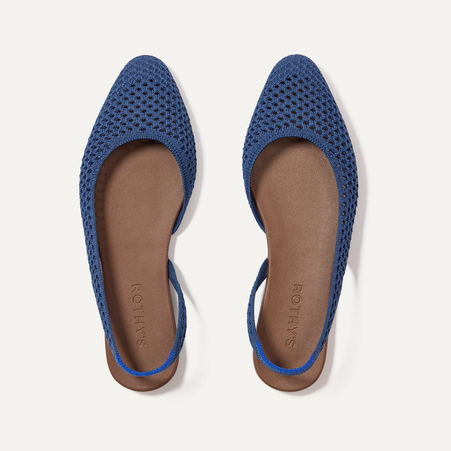 Rothys The Almond Slingback in Deep Sea Mesh