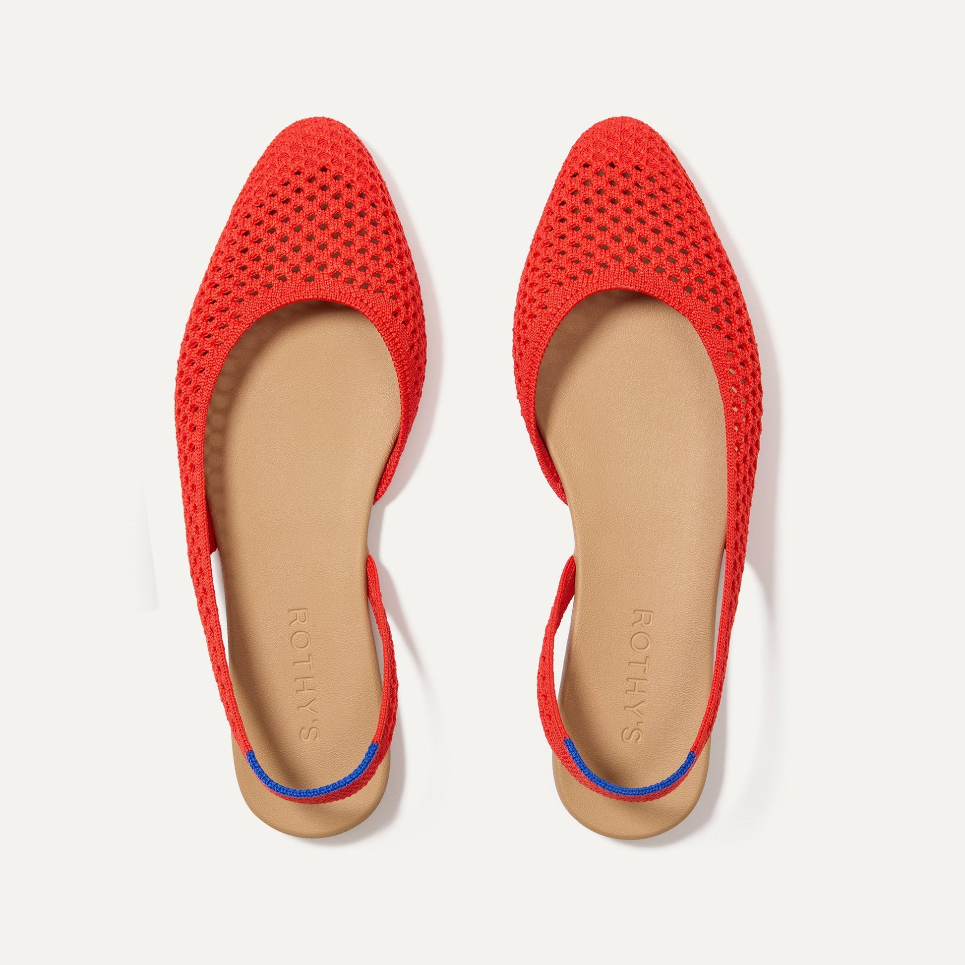 Rothys The Almond Slingback in Poppy Mesh