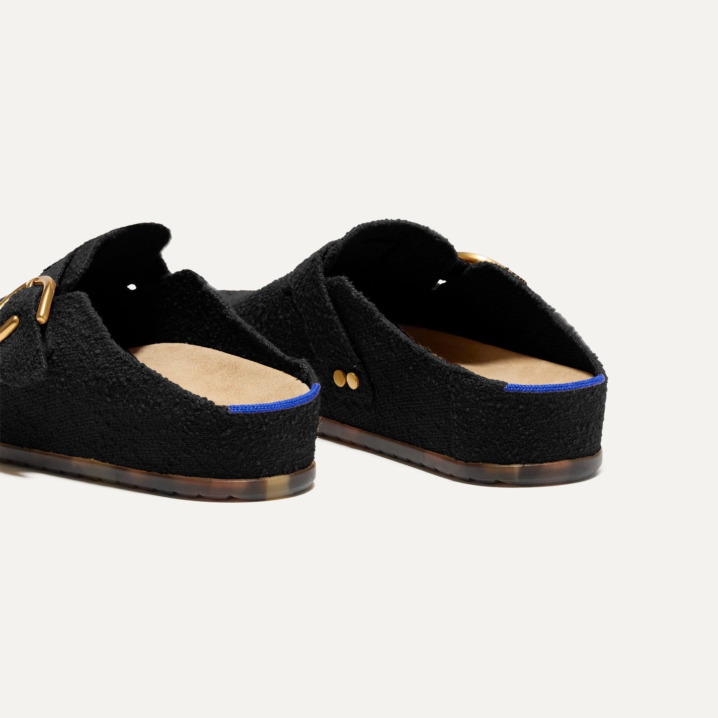 Rothys The Buckle Clog in Soft Black Bouclé